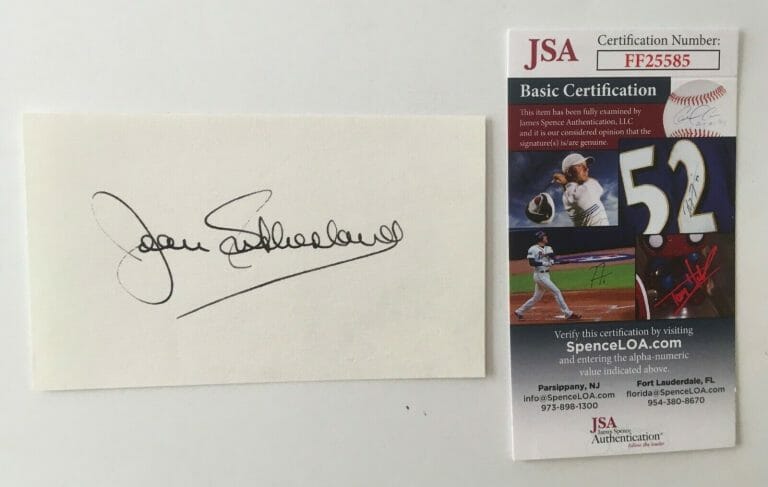 JOAN SUTHERLAND SIGNED AUTOGRAPHED 3×5 CARD JSA CERTIFIED OPERA SINGER
 COLLECTIBLE MEMORABILIA