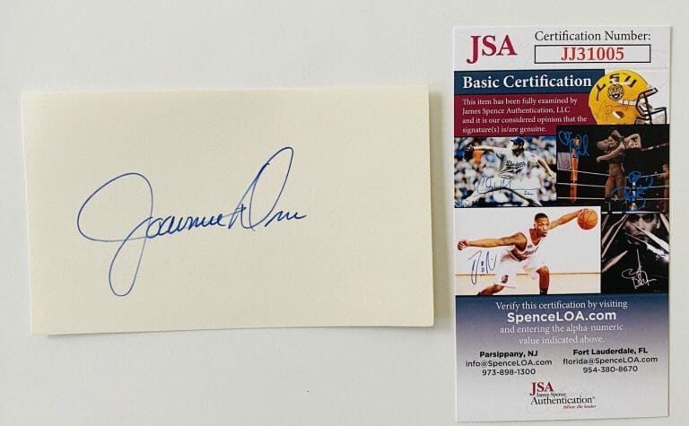 JOANNE DRU SIGNED AUTOGRAPHED 3×5 CARD JSA CERTIFIED RED RIVER ALL THE KINGS MEN
 COLLECTIBLE MEMORABILIA