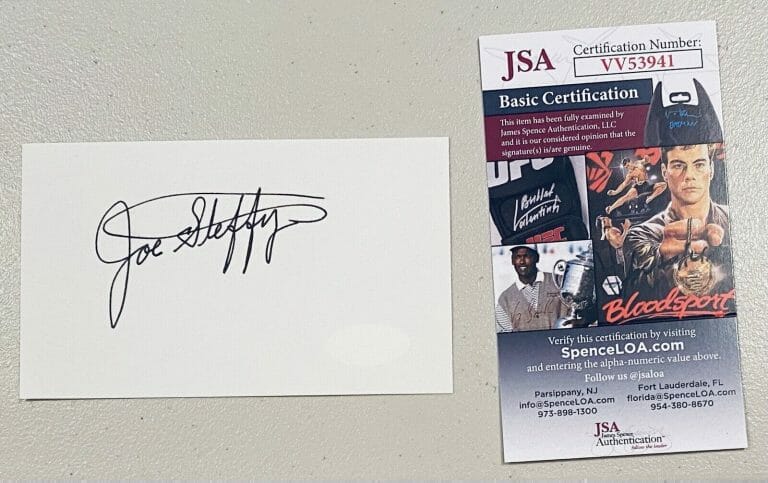 JOE STEFFY SIGNED AUTOGRAPHED 3×5 CARD JSA CERT COLLEGE FOOTBALL HOF ARMY
 COLLECTIBLE MEMORABILIA