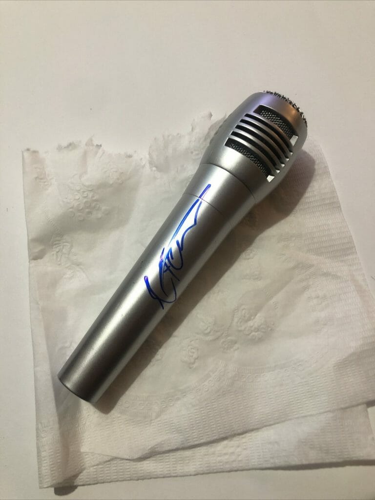 JOE TESSITORE ESPN ANNOUNCER SIGNED AUTOGRAPH MICROPHONE ACOA BOXING FOOTBALL COLLECTIBLE MEMORABILIA