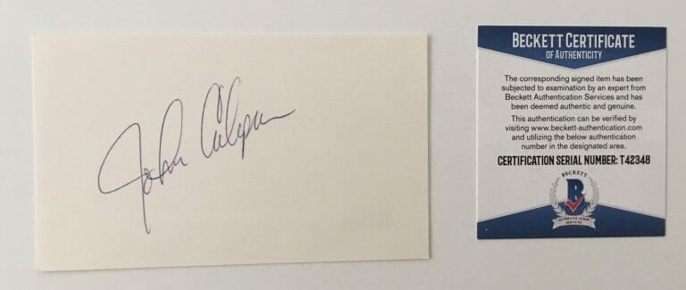 JOHN CALIPARI SIGNED AUTOGRAPHED 3×5 CARD BAS BECKETT CERTIFIED KENTUCKY
 COLLECTIBLE MEMORABILIA
