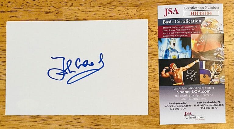 JOHN CLEESE SIGNED AUTOGRAPHED 4×6 CARD JSA CERTIFIED MONTY PYTHON
 COLLECTIBLE MEMORABILIA