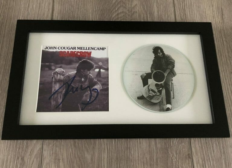 JOHN COUGAR MELLENCAMP SIGNED SCARECROW FRAMED & MATTED CD DISPLAY W/EXACT PROOF
 COLLECTIBLE MEMORABILIA