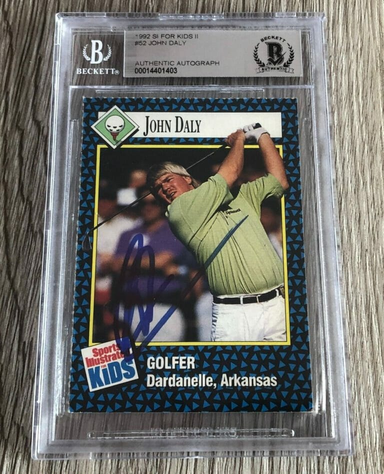 JOHN DALY SIGNED 1992 SPORTS ILLUSTRATED FOR KIDS ROOKIE CARD BECKETT BGS SLAB
 COLLECTIBLE MEMORABILIA