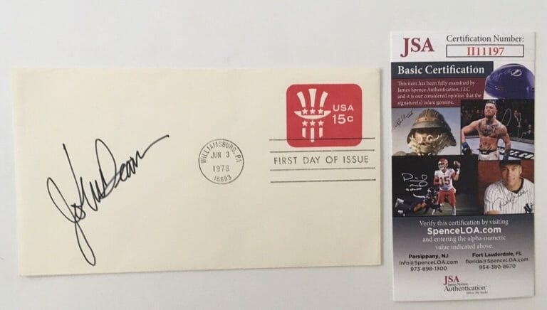 JOHN DEAN SIGNED AUTOGRAPHED FIRST DAY COVER JSA CERTIFIED WATERGATE NIXON 2
 COLLECTIBLE MEMORABILIA