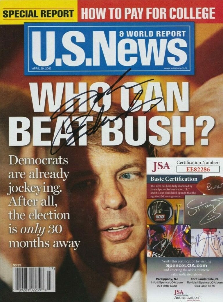 JOHN EDWARDS SIGNED US NEWS MAGAZINE W/ JSA COA #EE82286 COLLECTIBLE MEMORABILIA