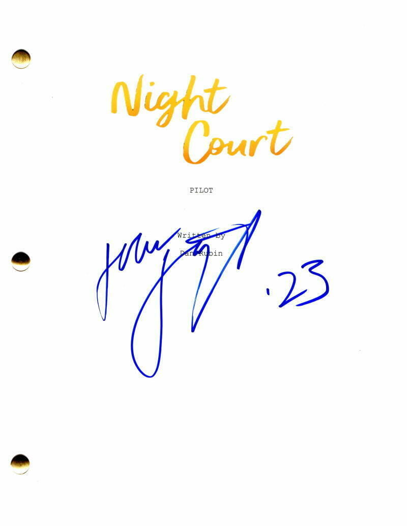 John Larroquette Signed Autograph Night Court Full Pilot Script w/ Melissa Rauch