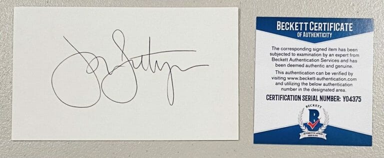 JOHN LITHGOW SIGNED AUTOGRAPHED 3×5 CARD BAS BECKETT CERTIFIED
 COLLECTIBLE MEMORABILIA