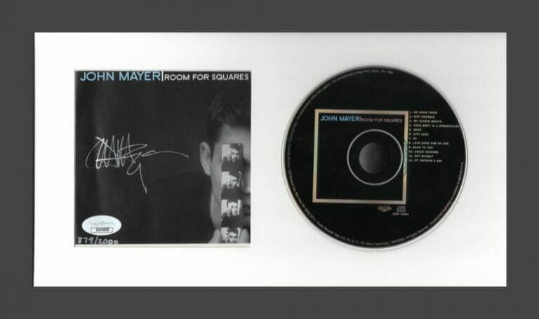 JOHN MAYER SIGNED AUTOGRAPH ROOM FOR SQUARES #D/2000 FRAMED CD DISPLAY JSA COA COLLECTIBLE MEMORABILIA