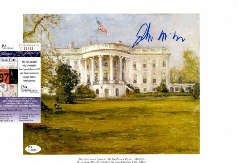 JOHN MCCAIN SIGNED 11×14 WHITE HOUSE PRINT W JSA COA #U56422 POW MIA VIETNAM WAR COLLECTIBLE MEMORABILIA