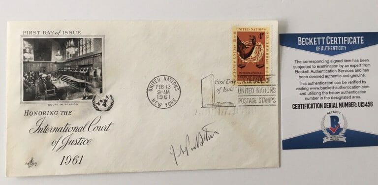 JOHN PAUL STEVENS SIGNED AUTOGRAPHED FIRST DAY COVER BAS BECKETT SUPREME COURT
 COLLECTIBLE MEMORABILIA