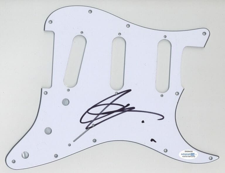 JOHN POPPER BLUES TRAVELER SIGNED AUTOGRAPH STRAT PICKGUARD GUITAR ACOA COA COLLECTIBLE MEMORABILIA