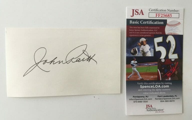 JOHN RAITT SIGNED AUTOGRAPHED 3×5 CARD JSA CERTIFIED BROADWAY
 COLLECTIBLE MEMORABILIA
