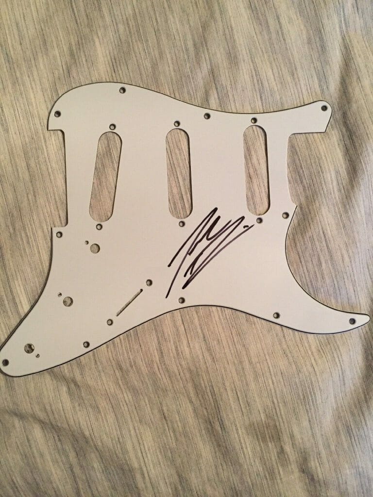JORDAN DAVIS SIGNED ELECTRIC GUITAR PICKGUARD AUTHENTIC PROOF 3
 COLLECTIBLE MEMORABILIA