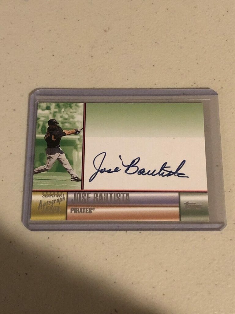 JOSE BAUTISTA 2006 TOPPS SIGNED AUTOGRAPH TRADING CARD PIRATES ON CARD COLLECTIBLE MEMORABILIA