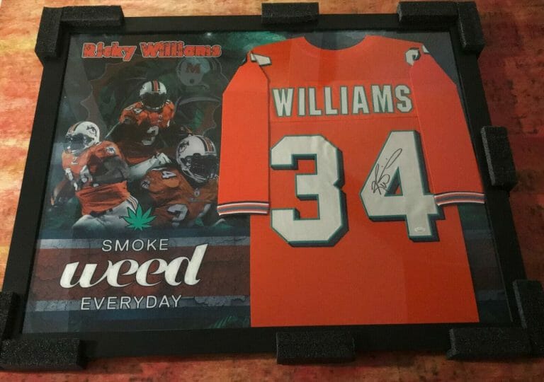 JSA SMOKE WEED EVERYDAY * RICKY WILLIAMS * SIGNED CUSTOM FRAMED JERSEY COA COLLECTIBLE MEMORABILIA