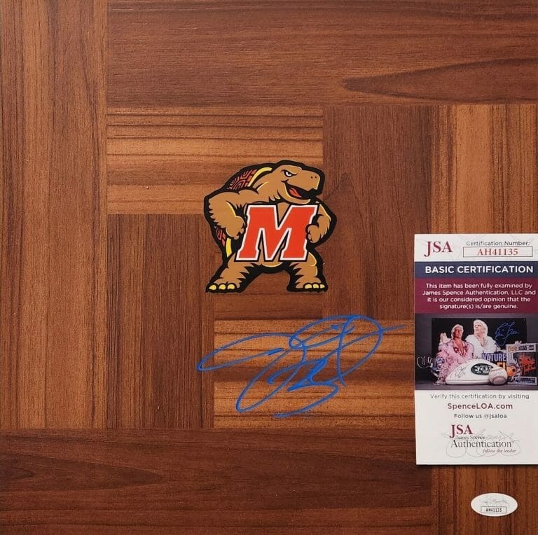 JUAN DIXON SIGNED FLOORBOARD W/ JSA COA #AH41135 MARYLAND TERRAPINS COLLECTIBLE MEMORABILIA
