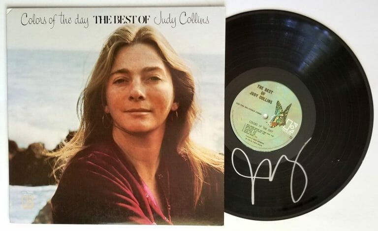 JUDY COLLINS REAL HAND SIGNED COLORS OF THE DAY BEST OF VINYL #1 COA AUTOGRAPHED
 COLLECTIBLE MEMORABILIA