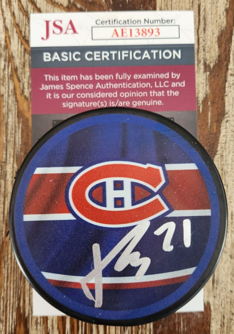 KAIDEN GUHLE SIGNED REVERSE RETRO PUCK JSA COA #AE13893 MONTREAL CANADIENS COLLECTIBLE MEMORABILIA