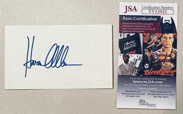 KAREN ALLEN SIGNED AUTOGRAPHED 3×5 CARD JSA CERTIFIED INDIANA JONES
 COLLECTIBLE MEMORABILIA
