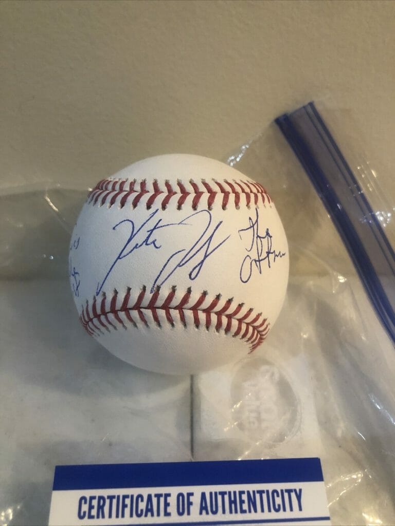 KATE FLANNERY THE OFFICE SIGNED AUTOGRAPH ROMLB BASEBALL PSA COA MEREDITH QUOTE COLLECTIBLE MEMORABILIA