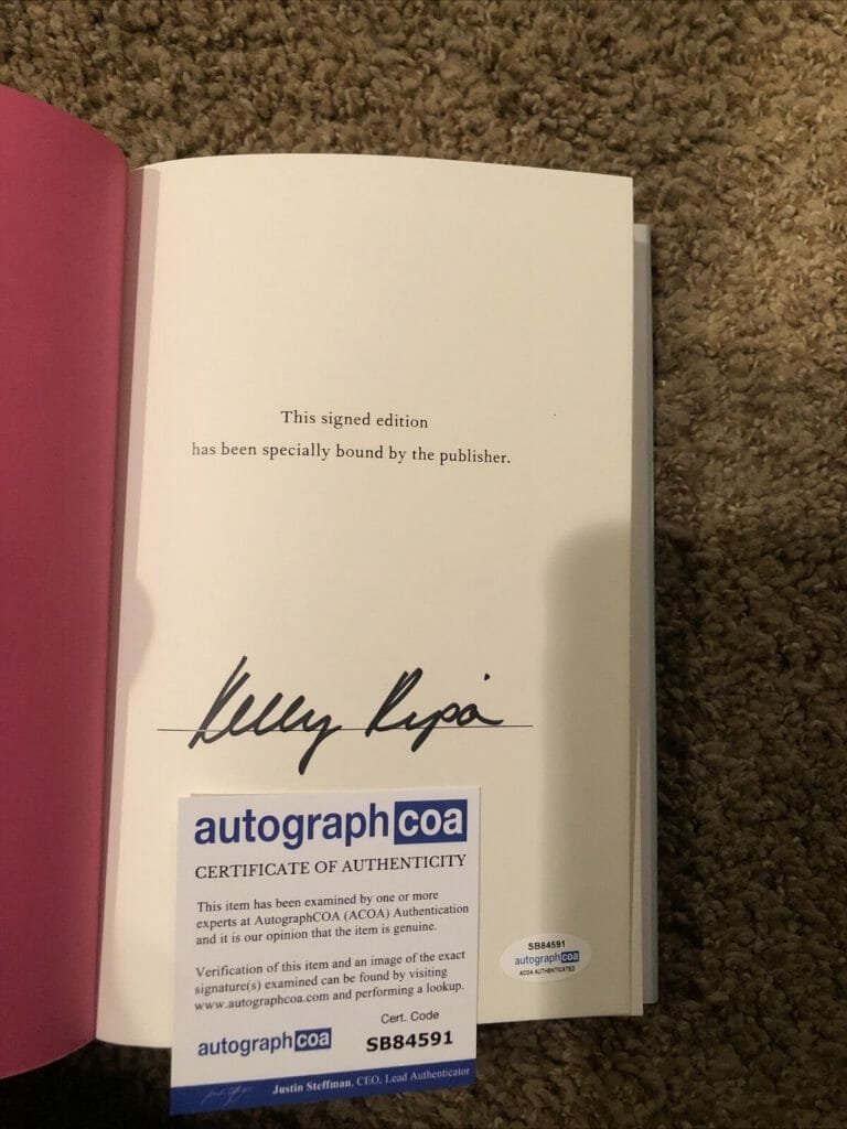 KELLY RIPA LIVE WIRE SIGNED AUTOGRAPH HARDCOVER BOOK ACOA COA TV STAR COLLECTIBLE MEMORABILIA