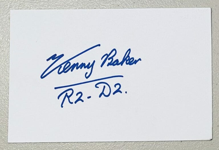 KENNY BAKER SIGNED AUTOGRAPHED 4×6 CARD BAS BECKETT CERT STAR WARS R2-D2
 COLLECTIBLE MEMORABILIA
