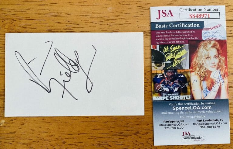 KIM FIELDS SIGNED AUTOGRAPHED 3×5 CARD JSA CERTIFIED FACTS OF LIFE
 COLLECTIBLE MEMORABILIA