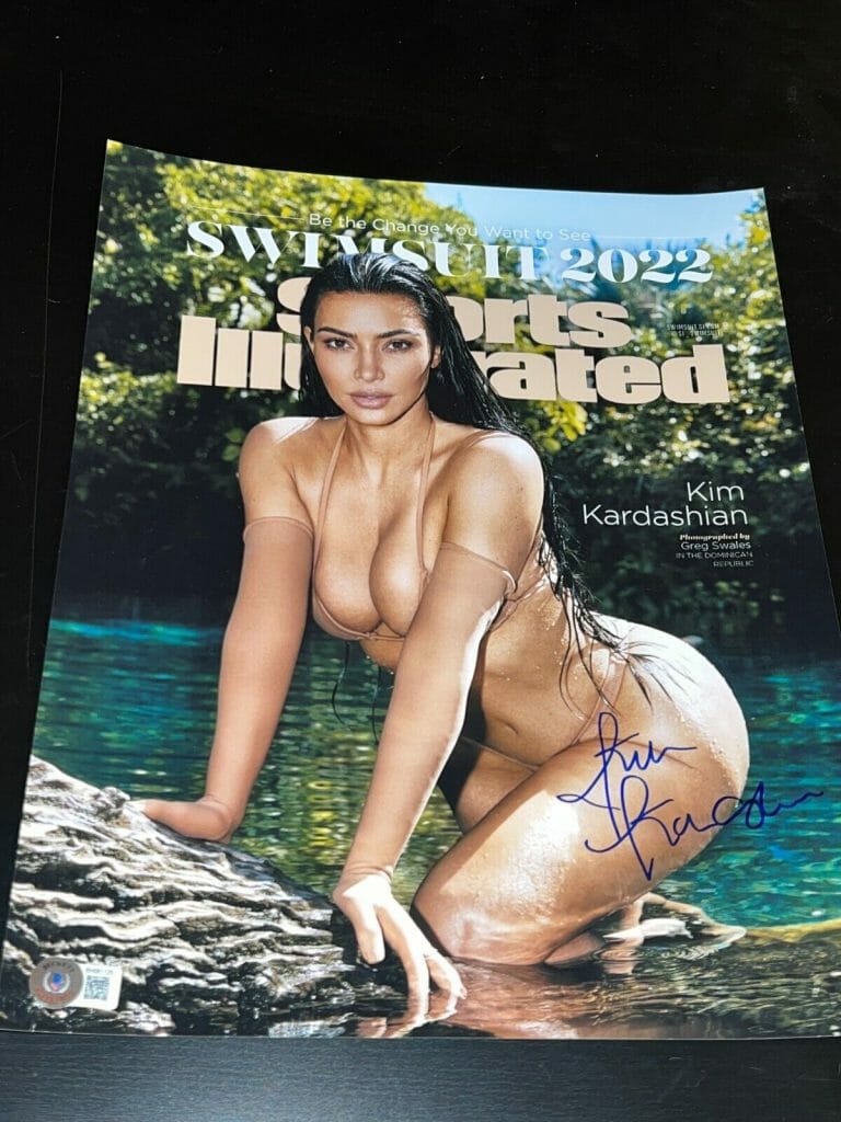 KIM KARDASHIAN SIGNED AUTOGRAPH 11×14 SPORTS ILLUSTRATED BECKETT BAS COA E COLLECTIBLE MEMORABILIA