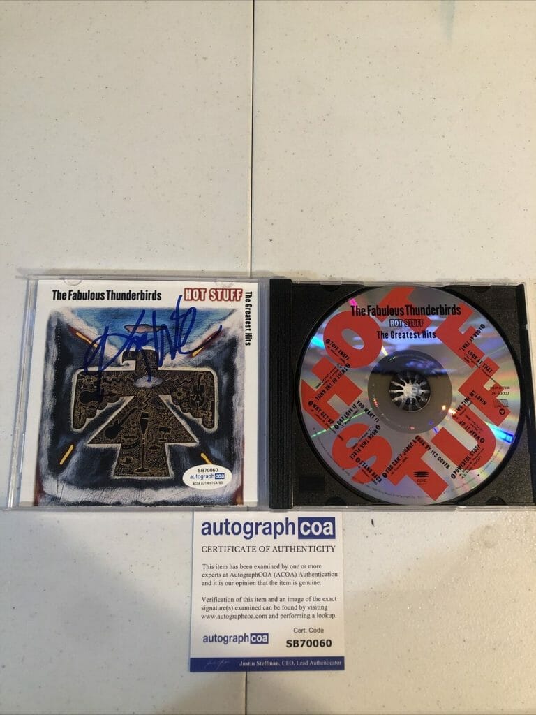 KIM WILSON FABULOUS THUNDERBIRDS SIGNED AUTOGRAPH CD ACOA HOT STUFF GREATEST HIT COLLECTIBLE MEMORABILIA