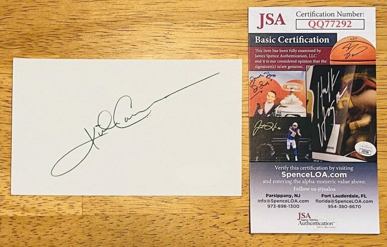 KIRK CAMERON SIGNED AUTOGRAPHED 3×5 CARD JSA CERTIFIED GROWING PAINS
 COLLECTIBLE MEMORABILIA