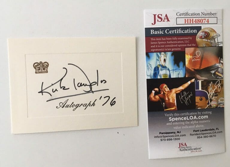 KIRK DOUGLAS SIGNED AUTOGRAPHED 3×4 CARD JSA CERTIFIED
 COLLECTIBLE MEMORABILIA