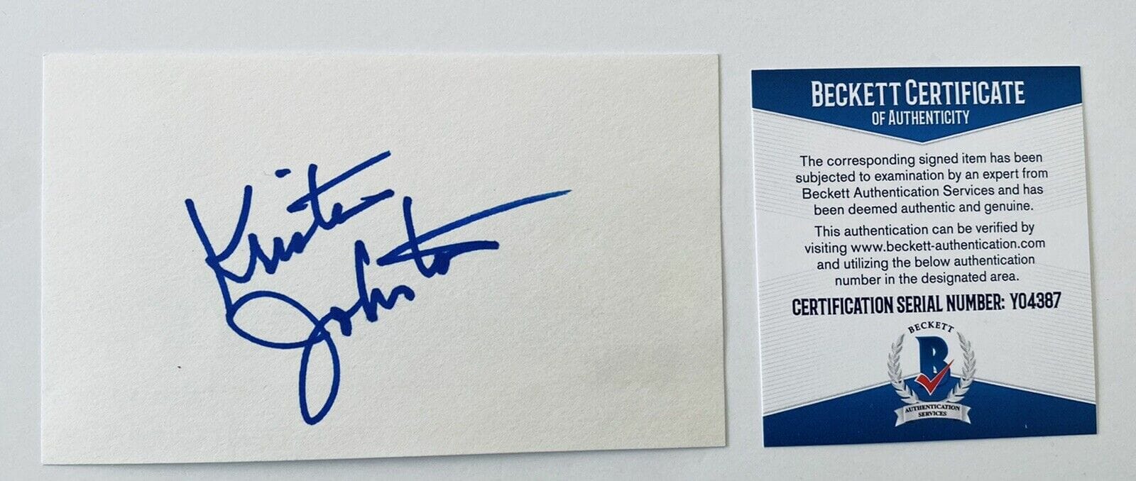 Kristen Johnston Signed Autographed 3x5 Card BAS Beckett 3rd Rock From The Sun
Opens in a new window or tab