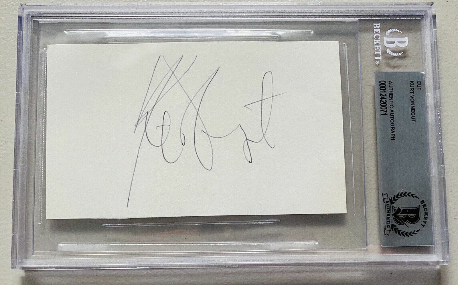 Kurt Vonnegut Signed Autographed 3x5 Card BAS Beckett Certified Slab 1
Opens in a new window or tab