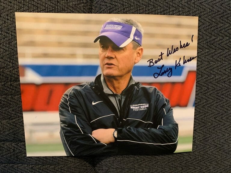 LARRY KEHRES SIGNED 8×10 PICTURE AUTOGRAPHED COLLEGE FOOTBALL MOUNT UNION COACH
 COLLECTIBLE MEMORABILIA