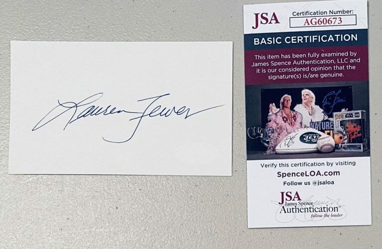 LAUREN TEWES SIGNED AUTOGRAPHED 3×5 CARD JSA CERTIFIED THE LOVE BOAT
 COLLECTIBLE MEMORABILIA