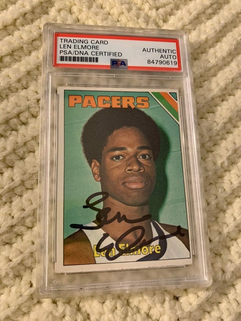 LEN ELMORE SIGNED 1975 TOPPS CARD #259 PSA /DNA SLAB COA RC ROOKIE AUTOGRAPHED
 COLLECTIBLE MEMORABILIA