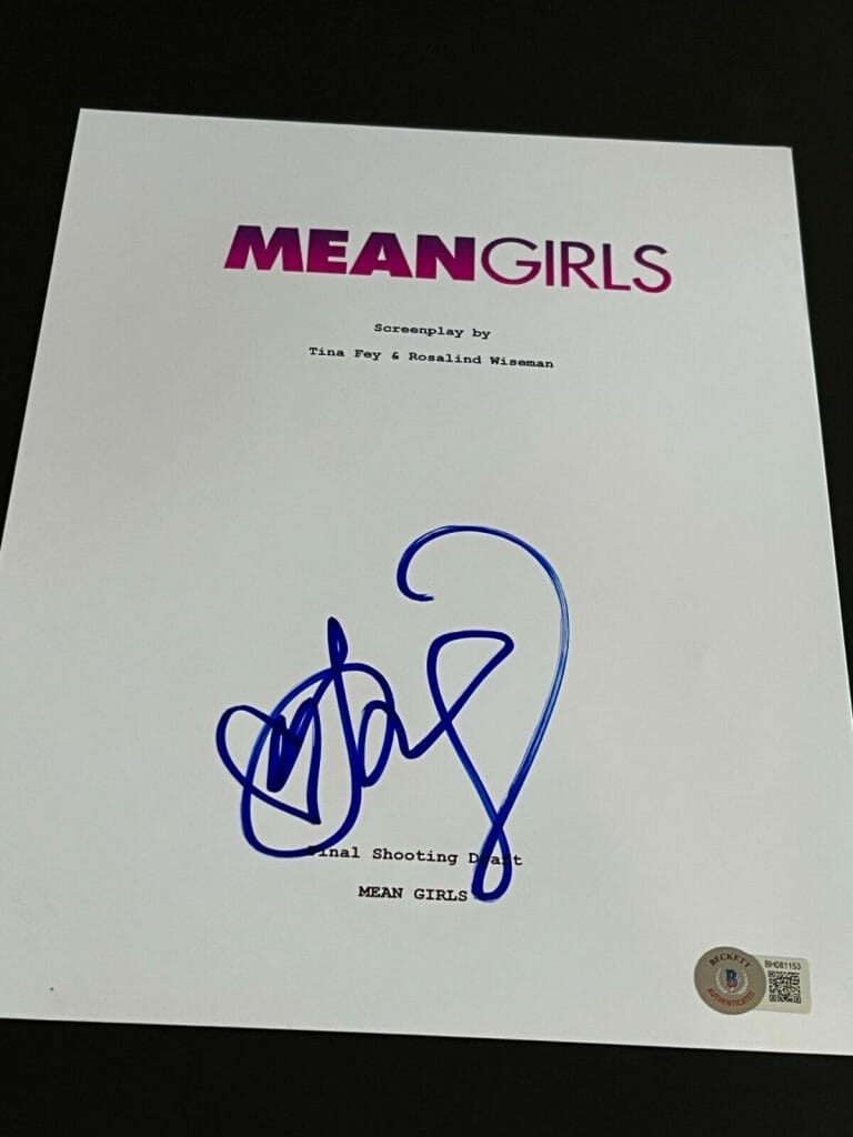LINDSAY LOHAN SIGNED AUTOGRAPH MOVIE SCRIPT MEAN GIRLS ALL PAGES BECKETT BAS X1 COLLECTIBLE MEMORABILIA