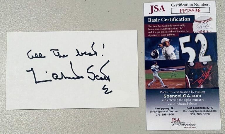 LIZABETH SCOTT SIGNED AUTOGRAPHED 3×5 CARD JSA CERTIFIED ACTOR
 COLLECTIBLE MEMORABILIA