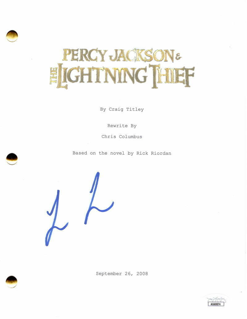 LOGAN LERMAN SIGNED AUTOGRAPH PERCY JACKSON & THE LIGHTNING THIEF MOVIE SCRIPT
