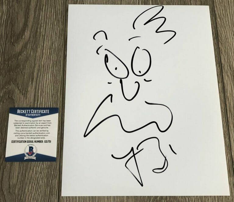 LOREN BOUCHARD SIGNED BOB’S BURGERS SKETCH & AUTOGRAPH W/EXACT PROOF BECKETT COA
 COLLECTIBLE MEMORABILIA