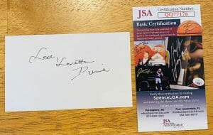 LORETTA DEVINE SIGNED AUTOGRAPHED 3×5 CARD JSA CERT GREY’S ANATOMY BOSTON PUBLIC
 COLLECTIBLE MEMORABILIA