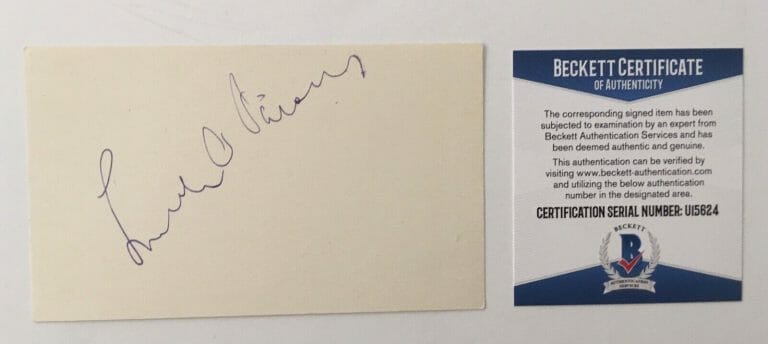 LOUELLA O PARSONS SIGNED AUTOGRAPHED 3×5 CARD BAS BECKETT CERT MOVIE COLUMNIST
 COLLECTIBLE MEMORABILIA