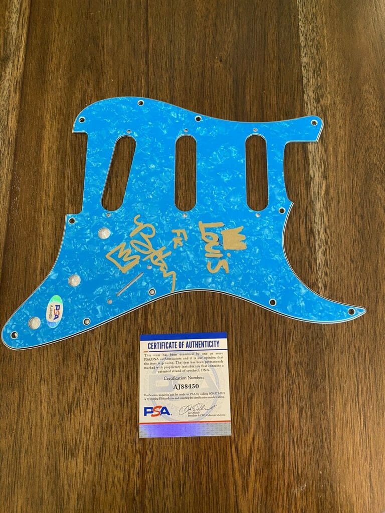 LOUIS THE CHILD SIGNED AUTOGRAPH GUITAR PICKGUARD PSA ELECTRONIC MUSIC DUO GROUP
 COLLECTIBLE MEMORABILIA