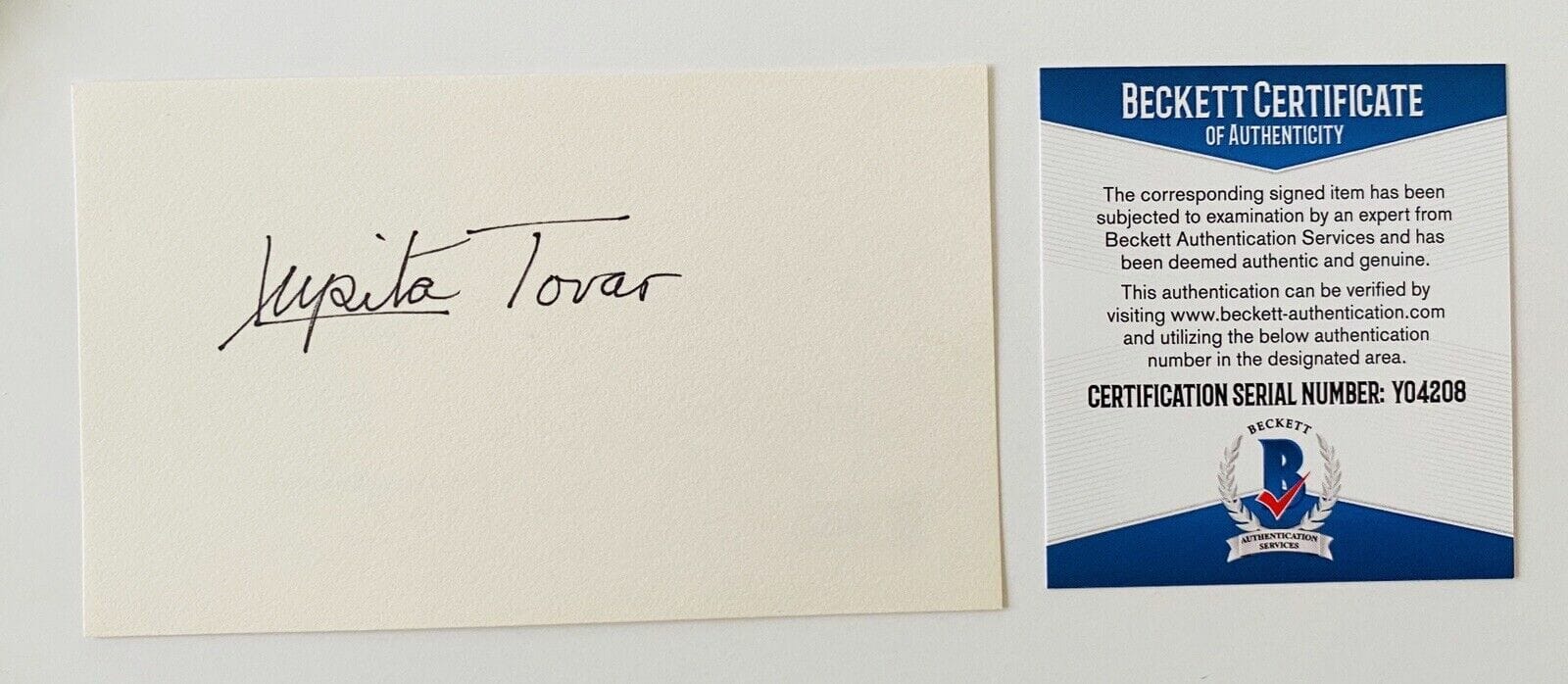 Lupita Tovar Signed Autographed 3x5 Card BAS Beckett Cert Spanish Dracula Santa
Opens in a new window or tab