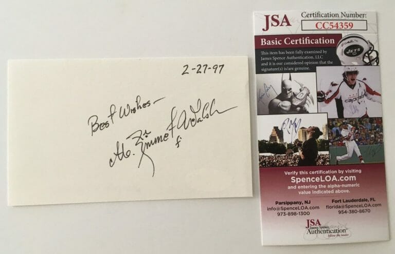 M. EMMET WALSH SIGNED AUTOGRAPHED 3×5 CARD JSA CERTIFIED
 COLLECTIBLE MEMORABILIA