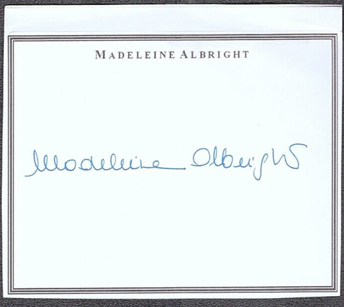 MADELEINE ALBRIGHT SIGNED AUTOGRAPH 3×4.5 BOOKPLATE COLLECTIBLE MEMORABILIA