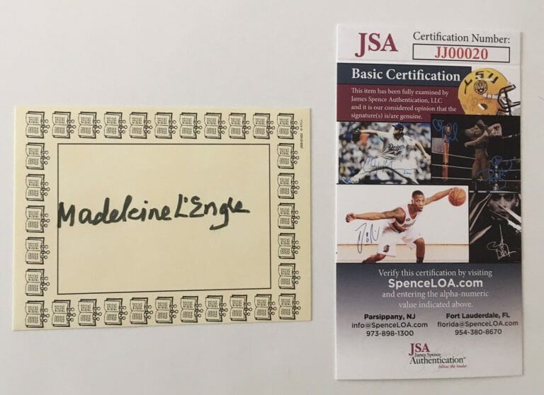 MADELEINE L’ENGLE SIGNED AUTOGRAPHED 3×4 BOOKPLATE JSA CERTIFIED WRINKLE IN TIME
COLLECTIBLE MEMORABILIA