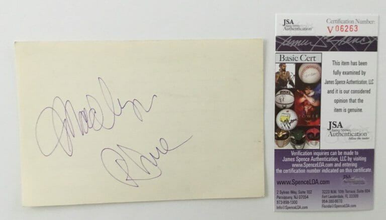 MADLYN RHUE SIGNED AUTOGRAPHED 4×6 CARD JSA CERTIFIED STAR TREK
 COLLECTIBLE MEMORABILIA