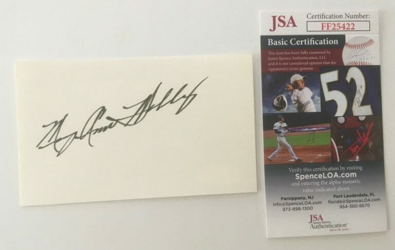 MARY ANN MOBLEY SIGNED AUTOGRAPHED 3×5 CARD JSA CERTIFIED MISS AMERICA 1959
 COLLECTIBLE MEMORABILIA